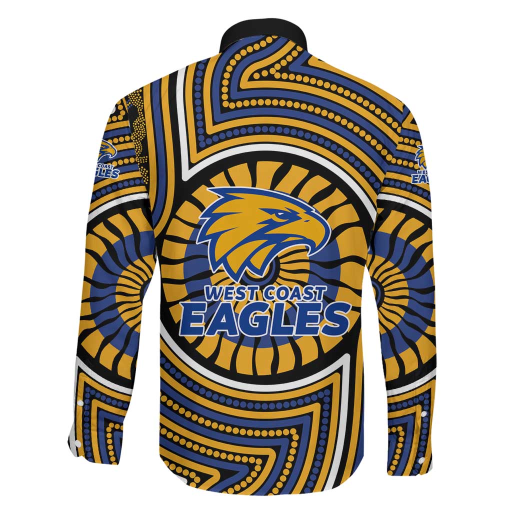 West Coast Eagles Family Matching Off Shoulder Short Dress and Hawaiian Shirt Indigenous Monochrome Dot Art Mascot Style