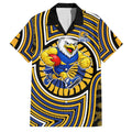 West Coast Eagles Family Matching Tank Maxi Dress and Hawaiian Shirt Indigenous Monochrome Dot Art Mascot Style