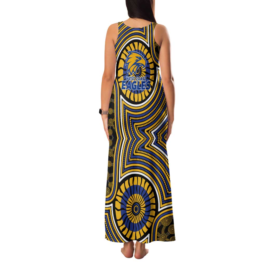 West Coast Eagles Family Matching Tank Maxi Dress and Hawaiian Shirt Indigenous Monochrome Dot Art Mascot Style