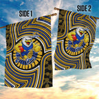 West Coast Eagles Garden Flag Indigenous Monochrome Dot Art Mascot Style