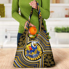 West Coast Eagles Grocery Bag Indigenous Monochrome Dot Art Mascot Style