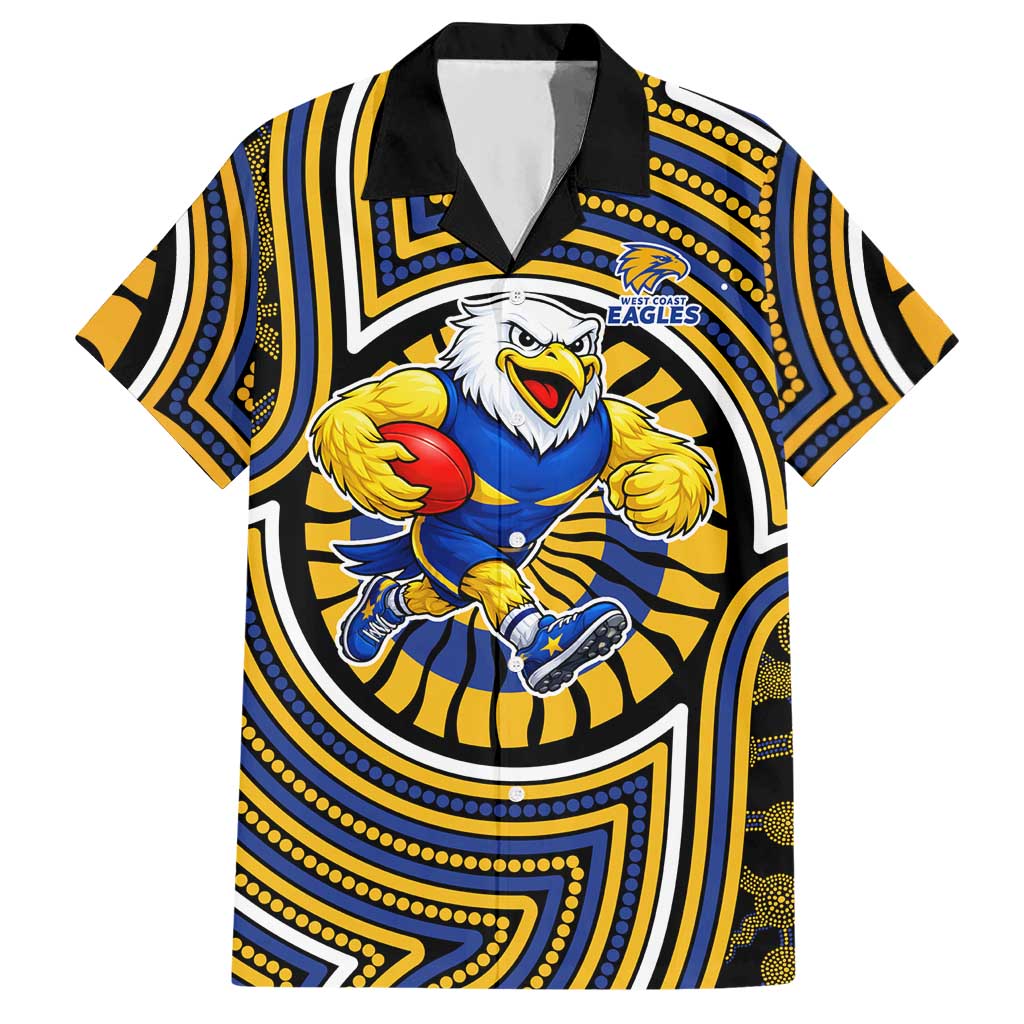 West Coast Eagles Hawaiian Shirt Indigenous Monochrome Dot Art Mascot Style