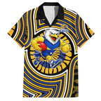 West Coast Eagles Hawaiian Shirt Indigenous Monochrome Dot Art Mascot Style