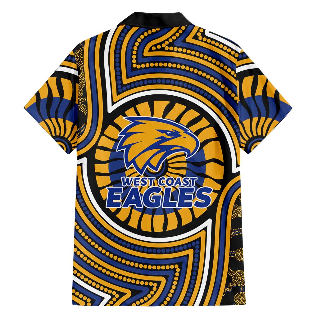 West Coast Eagles Hawaiian Shirt Indigenous Monochrome Dot Art Mascot Style