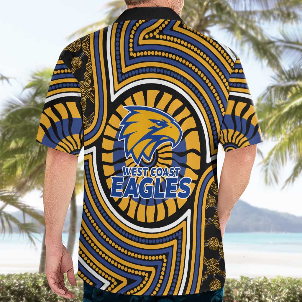 West Coast Eagles Hawaiian Shirt Indigenous Monochrome Dot Art Mascot Style