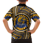 West Coast Eagles Hawaiian Shirt Indigenous Monochrome Dot Art Mascot Style