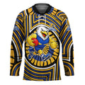 West Coast Eagles Hockey Jersey Indigenous Monochrome Dot Art Mascot Style