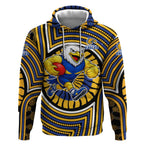 West Coast Eagles Hoodie Indigenous Monochrome Dot Art Mascot Style