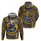 West Coast Eagles Hoodie Indigenous Monochrome Dot Art Mascot Style