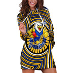 West Coast Eagles Hoodie Dress Indigenous Monochrome Dot Art Mascot Style