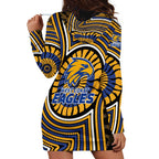 West Coast Eagles Hoodie Dress Indigenous Monochrome Dot Art Mascot Style