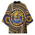 West Coast Eagles Kimono Indigenous Monochrome Dot Art Mascot Style
