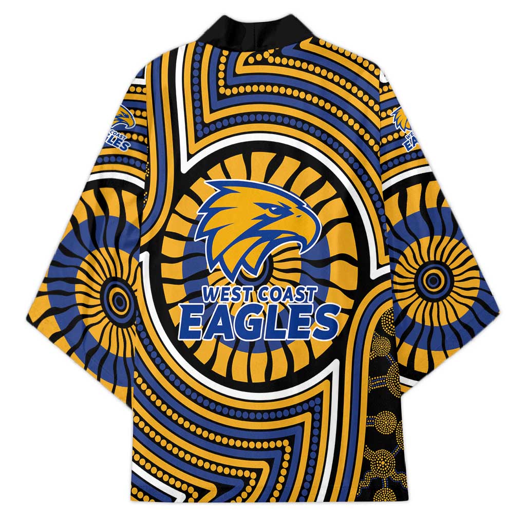West Coast Eagles Kimono Indigenous Monochrome Dot Art Mascot Style