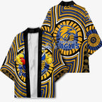 West Coast Eagles Kimono Indigenous Monochrome Dot Art Mascot Style