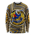 West Coast Eagles Long Sleeve Shirt Indigenous Monochrome Dot Art Mascot Style