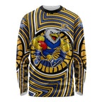West Coast Eagles Long Sleeve Shirt Indigenous Monochrome Dot Art Mascot Style