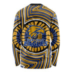 West Coast Eagles Long Sleeve Shirt Indigenous Monochrome Dot Art Mascot Style