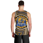 West Coast Eagles Men Tank Top Indigenous Monochrome Dot Art Mascot Style