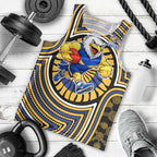 West Coast Eagles Men Tank Top Indigenous Monochrome Dot Art Mascot Style