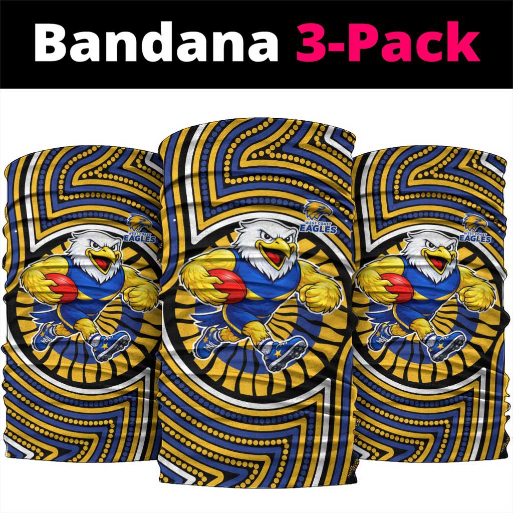 West Coast Eagles Neck Gaiter Indigenous Monochrome Dot Art Mascot Style