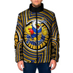 West Coast Eagles Padded Jacket Indigenous Monochrome Dot Art Mascot Style