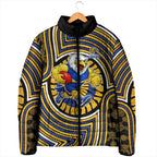 West Coast Eagles Padded Jacket Indigenous Monochrome Dot Art Mascot Style