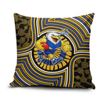 West Coast Eagles Pillow Cover Indigenous Monochrome Dot Art Mascot Style