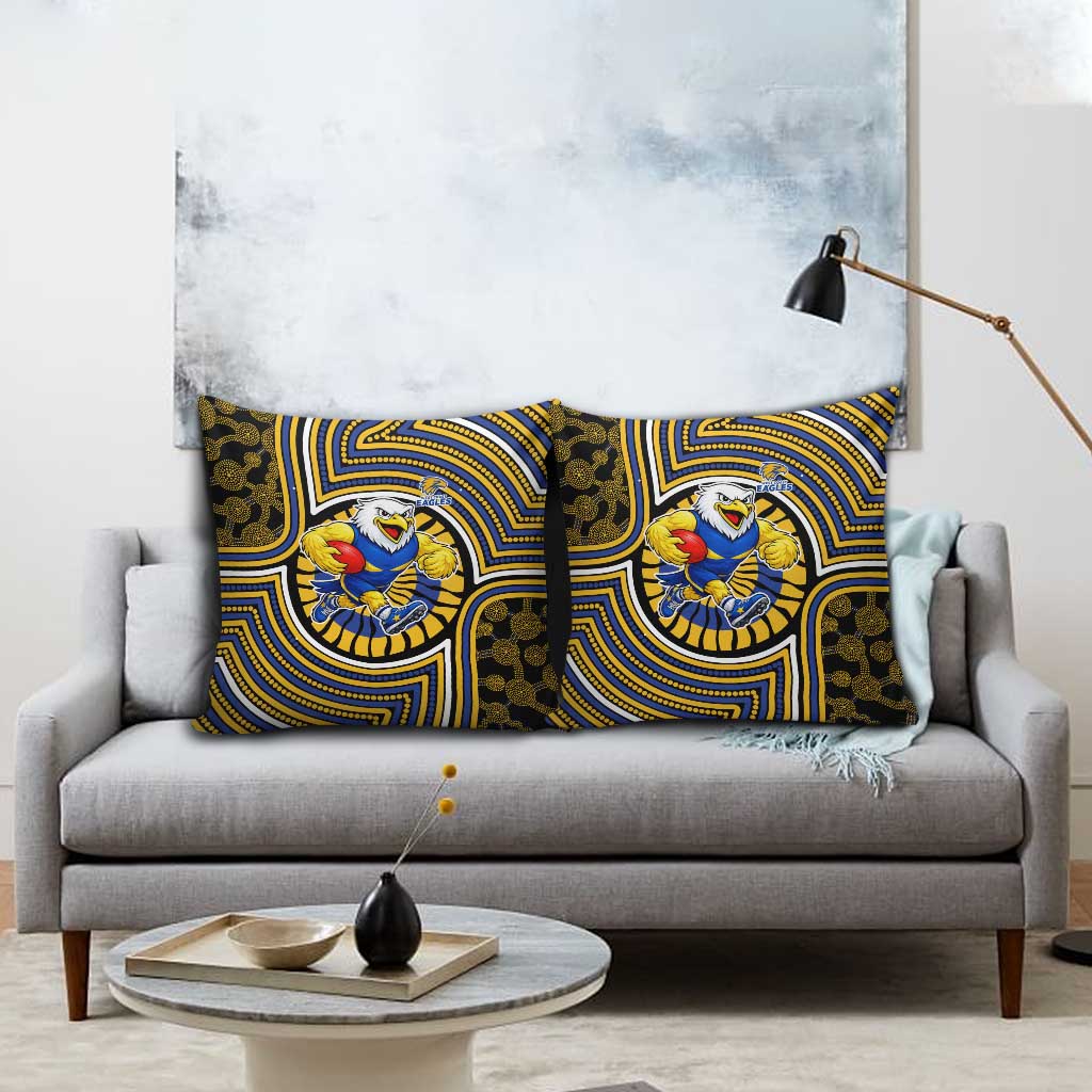 West Coast Eagles Pillow Cover Indigenous Monochrome Dot Art Mascot Style