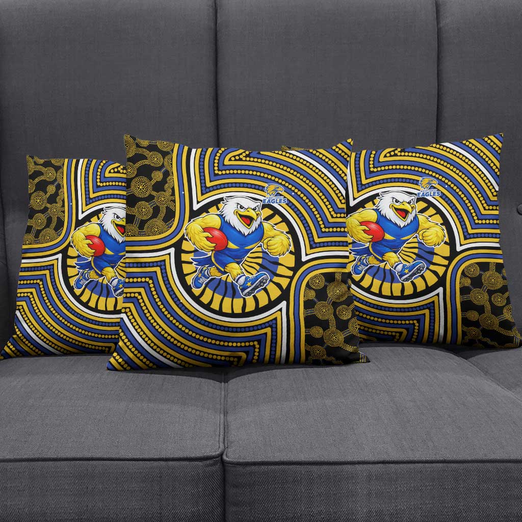 West Coast Eagles Pillow Cover Indigenous Monochrome Dot Art Mascot Style