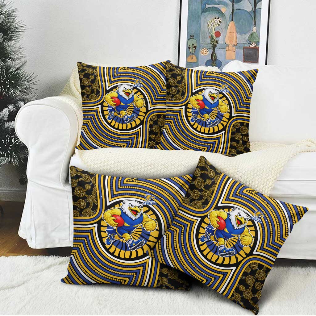West Coast Eagles Pillow Cover Indigenous Monochrome Dot Art Mascot Style