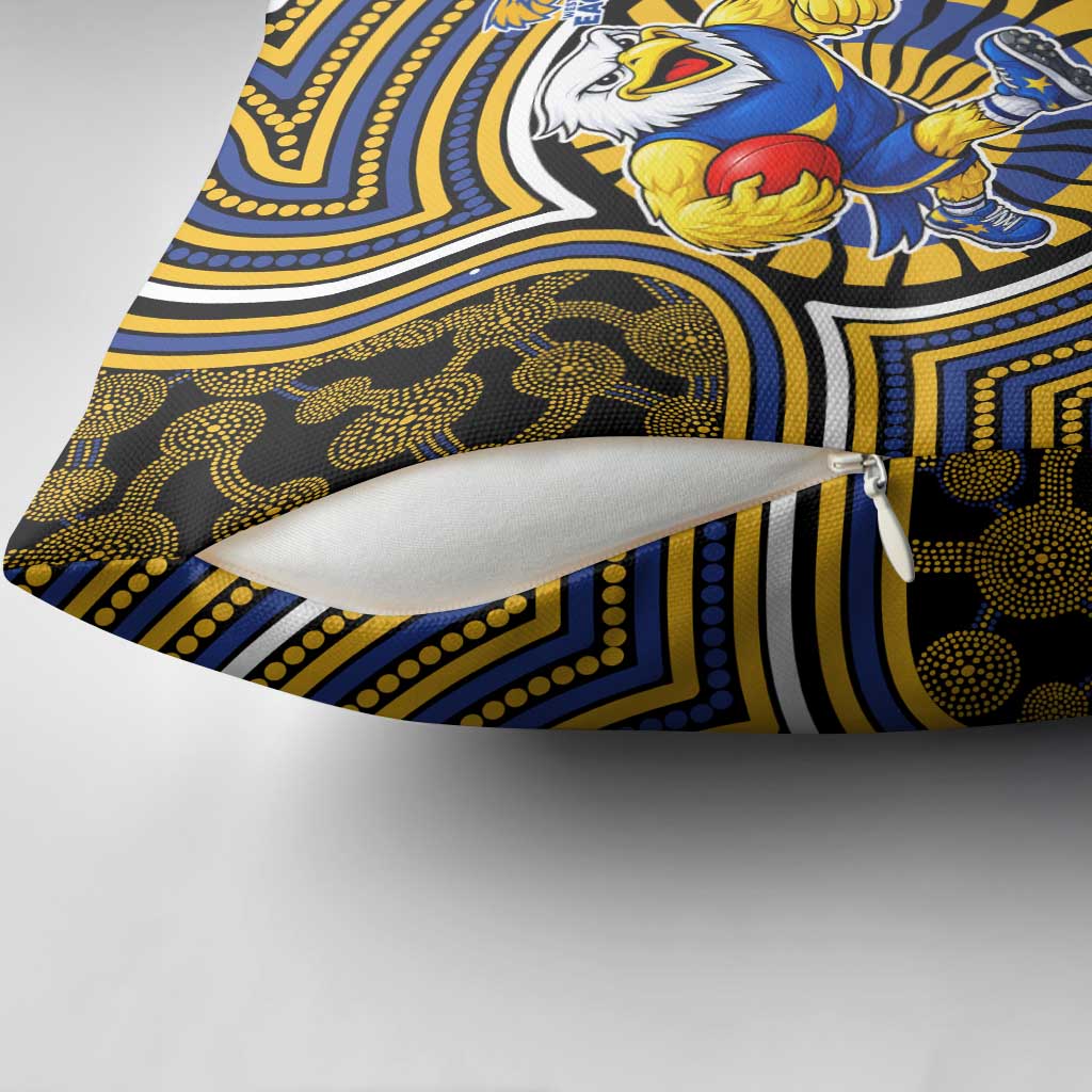 West Coast Eagles Pillow Cover Indigenous Monochrome Dot Art Mascot Style