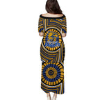 West Coast Eagles Puletasi Indigenous Monochrome Dot Art Mascot Style