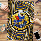 West Coast Eagles Puzzle Indigenous Monochrome Dot Art Mascot Style