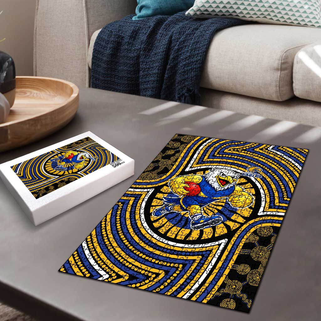 West Coast Eagles Puzzle Indigenous Monochrome Dot Art Mascot Style