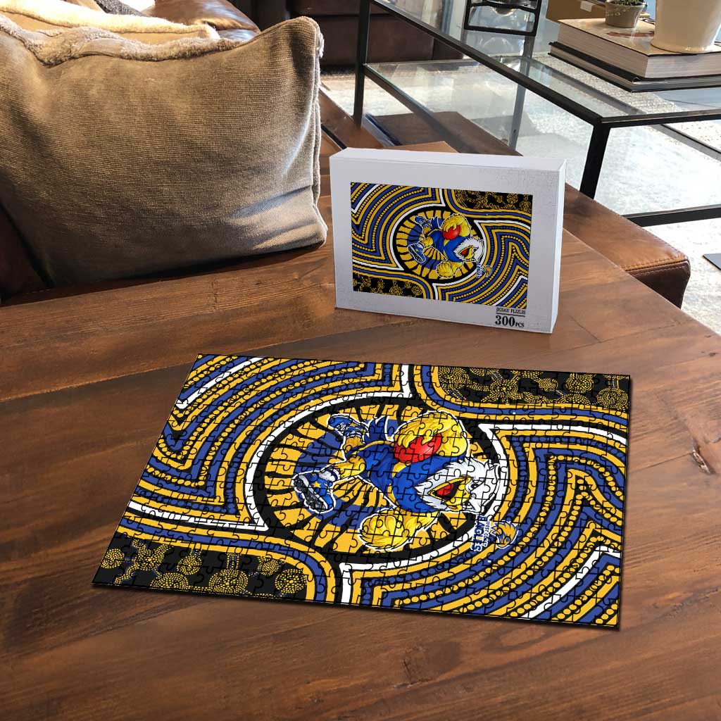 West Coast Eagles Puzzle Indigenous Monochrome Dot Art Mascot Style