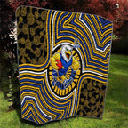 West Coast Eagles Quilt Indigenous Monochrome Dot Art Mascot Style