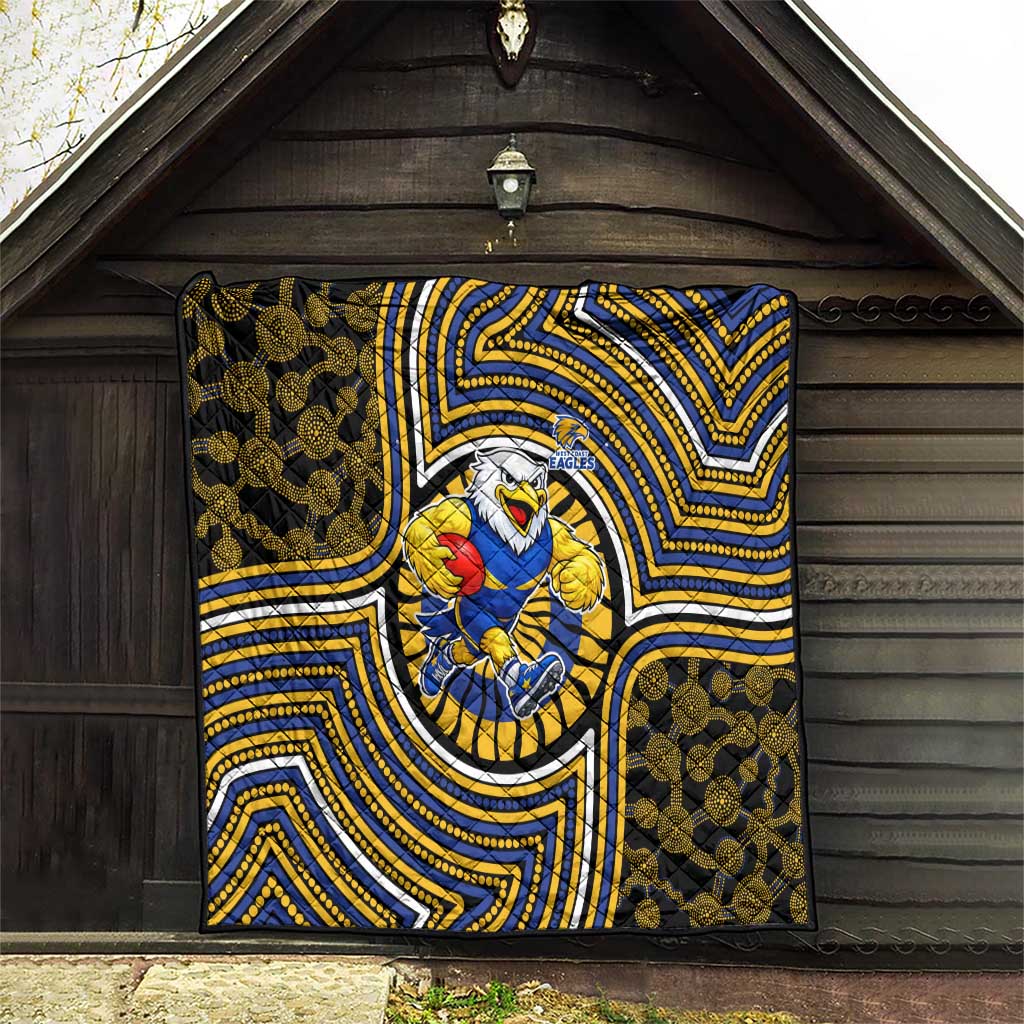 West Coast Eagles Quilt Indigenous Monochrome Dot Art Mascot Style