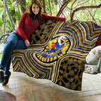 West Coast Eagles Quilt Indigenous Monochrome Dot Art Mascot Style