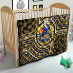 West Coast Eagles Quilt Indigenous Monochrome Dot Art Mascot Style