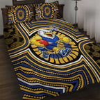 West Coast Eagles Quilt Bed Set Indigenous Monochrome Dot Art Mascot Style
