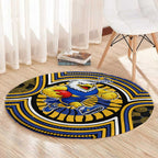West Coast Eagles Round Carpet Indigenous Monochrome Dot Art Mascot Style