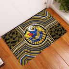 West Coast Eagles Rubber Doormat Indigenous Monochrome Dot Art Mascot Style