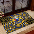 West Coast Eagles Rubber Doormat Indigenous Monochrome Dot Art Mascot Style