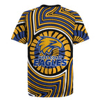 West Coast Eagles Rugby Jersey Indigenous Monochrome Dot Art Mascot Style