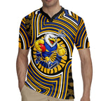 West Coast Eagles Rugby Jersey Indigenous Monochrome Dot Art Mascot Style