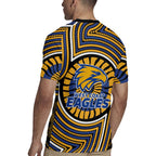 West Coast Eagles Rugby Jersey Indigenous Monochrome Dot Art Mascot Style