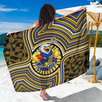 West Coast Eagles Sarong Indigenous Monochrome Dot Art Mascot Style