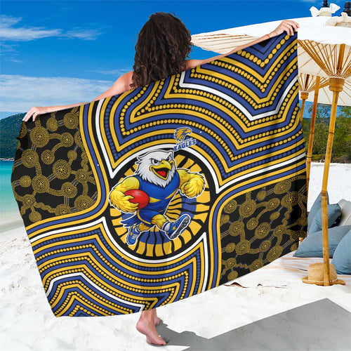 West Coast Eagles Sarong Indigenous Monochrome Dot Art Mascot Style