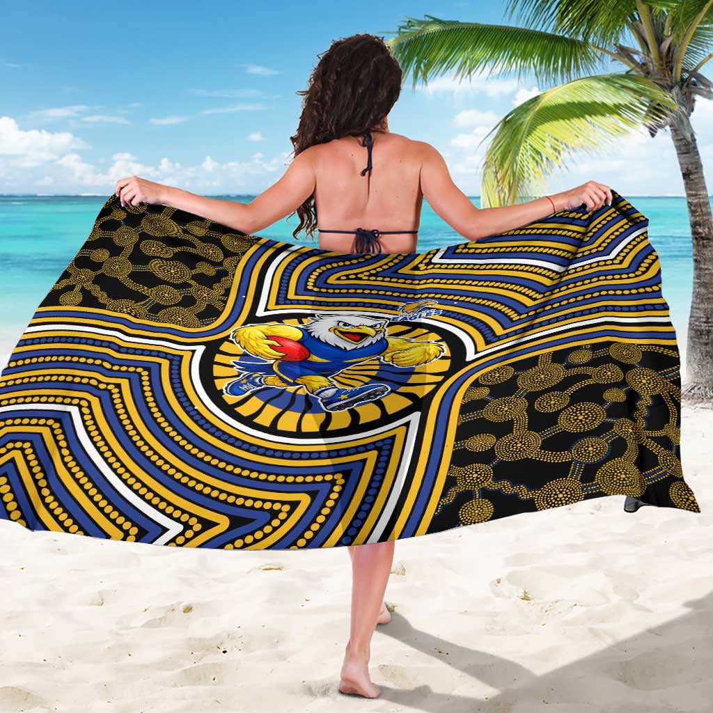 West Coast Eagles Sarong Indigenous Monochrome Dot Art Mascot Style