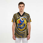 West Coast Eagles Scrub Top Indigenous Monochrome Dot Art Mascot Style